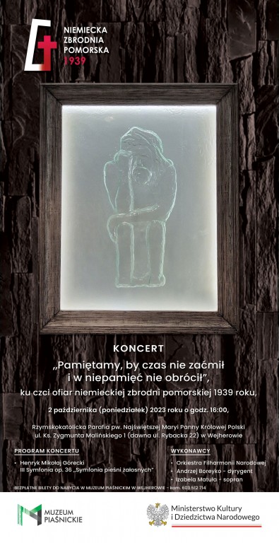 plakat z zaproszeniem na koncert Pamiętamy, by czas nie zaćmił i w niepamięć nie obrócił