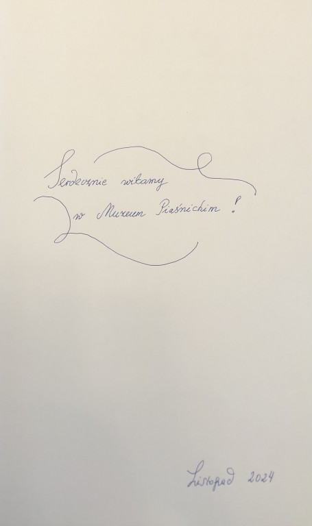 powitanie w księdze gości Muzeum Piaśnickiego