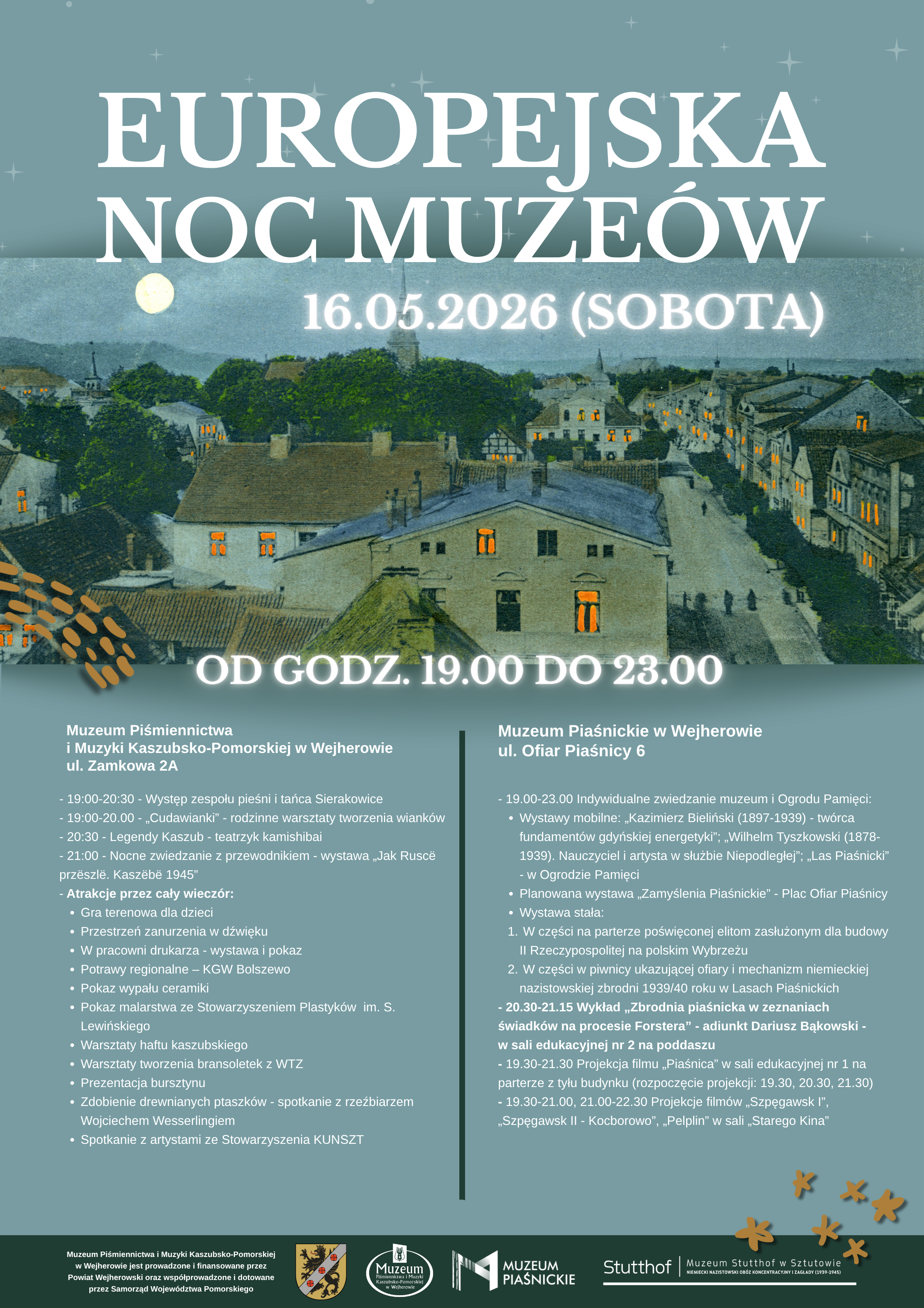 plakat Europejska Noc Muzeów w Wejherowie 2026