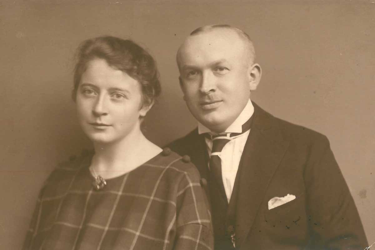 Leon Cieślicki z żoną Hildą