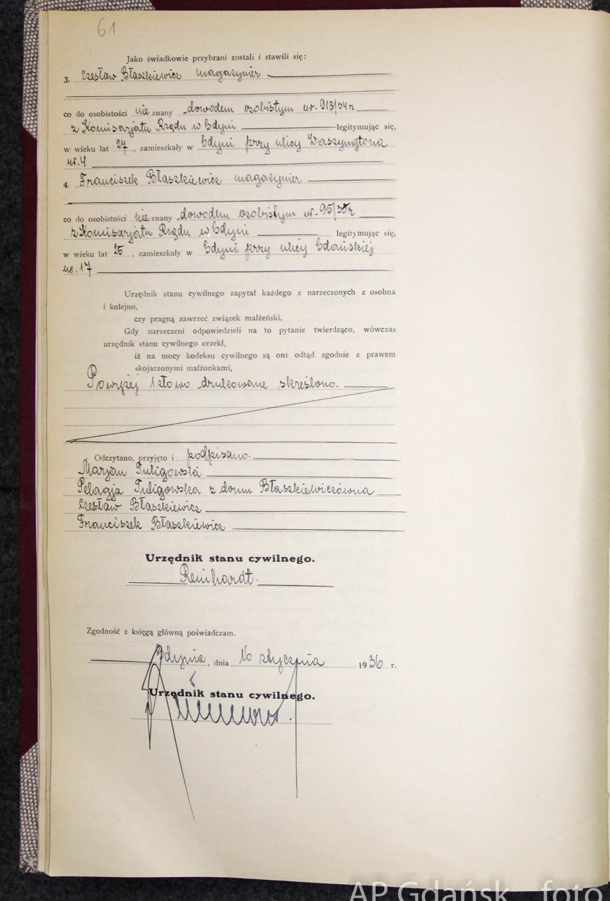 Akt ślubu Mariana Tuligowskiego strona 2